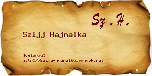 Szijj Hajnalka névjegykártya